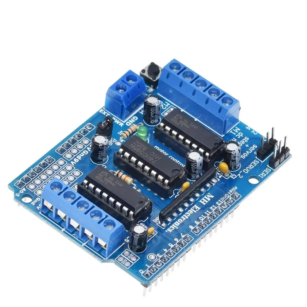 TZT L293D моторный привод щит двойной для arduino Duemilanove, плата расширения привода двигателя Щит управления двигателем