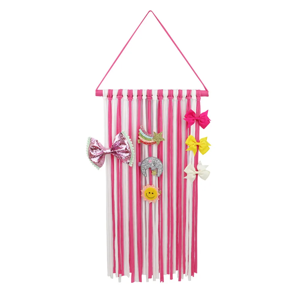 

Fioday Striped Ribbons Hanger Hairbow Holder for Women Girls Hair Clips Storage Belt Hairpins Barretes Holder for Headwear