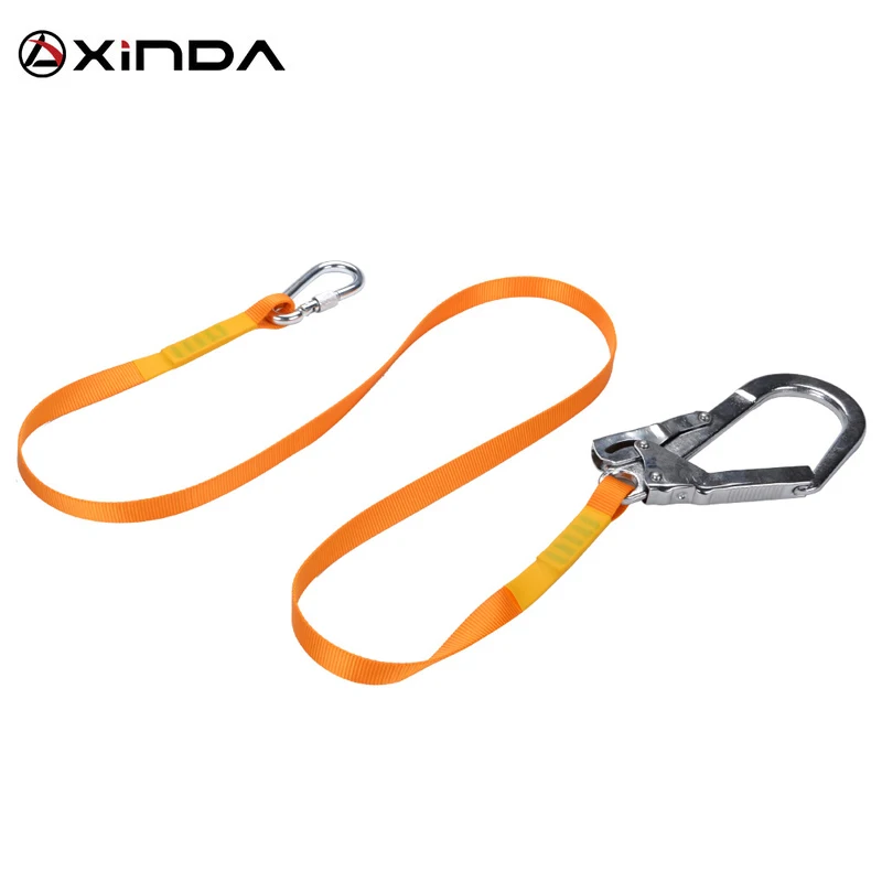 Adjustable Climbing Roofing Safety Harness Belt Lanyard for Fall Protection Rescue Service with Alloy Buckle Blue