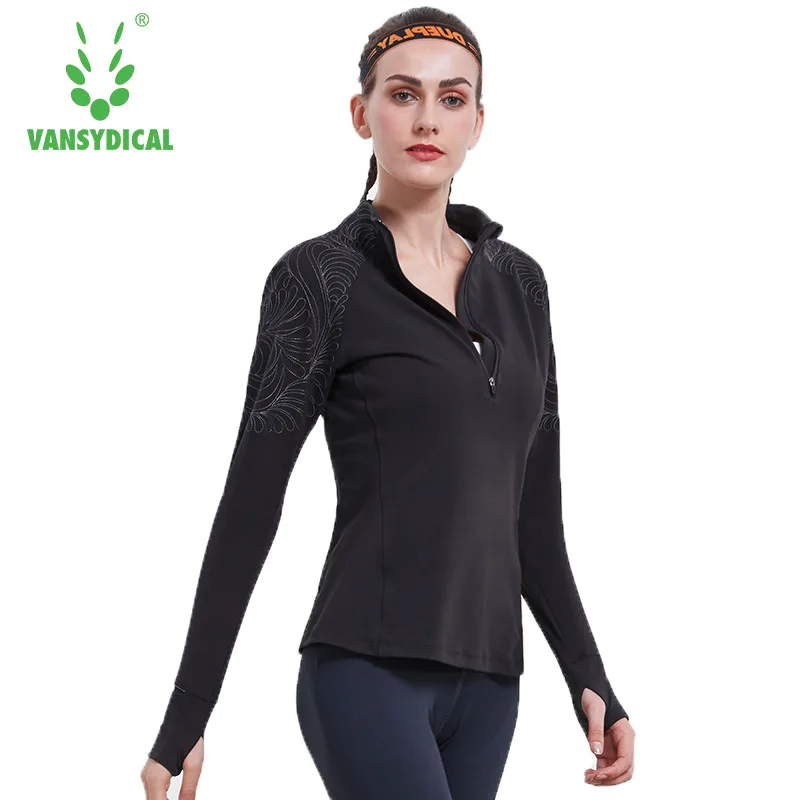

Vansydical Running Jacket For Women Yoga Zipper Long Sleeve Women Sport Jacket Fitness Ladies Hoodies Sports Women's Clothing