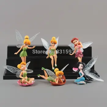 

6pcs/set Free Shipping Anime Cartoon Tinkerbell Fairy PVC Action Figure Toys Girls Dolls Gift DSFG127
