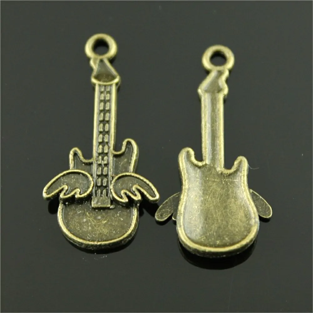 

10pcs Charm Wing Guitar Wing Guitar Charms Pendant For Jewelry Making Antique Bronze Color Guitar Wing Charms 15x31mm