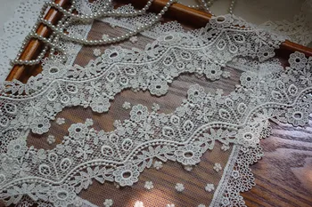 

6cm Wide(6meters/lot)Cream White Flower Venise Lace Trim for Garment Decorcation water soluble lace ribbon