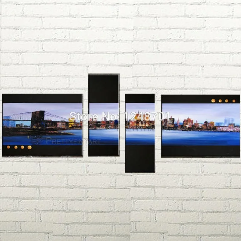 

New! New York city skyline painting,modern abstract painting for home decor