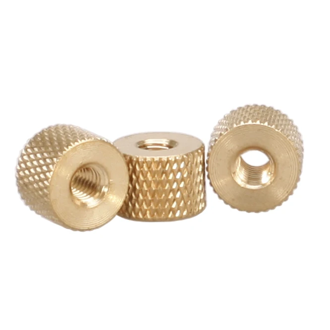 20 pcs M3 x 0.5mm Brass Pineapple pattern knurled Thumb cylindrical copper nuts 
