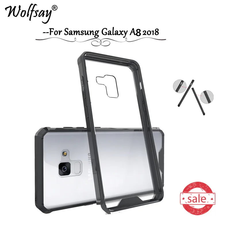 A8 2018 чехол для samsung Galaxy крышка антидетонационных ТПУ + прозрачный PC принципиально