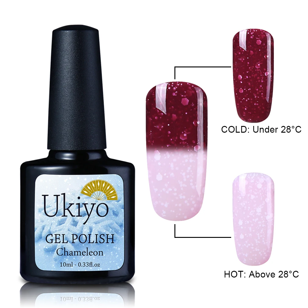 Ukiyo 10 мл Снежный термальный УФ Гель-лак для ногтей хамелеон, изменяющийся от температуры Гель-лак для ногтей замочить от длительного лака Гель-лак - Цвет: XHWB009