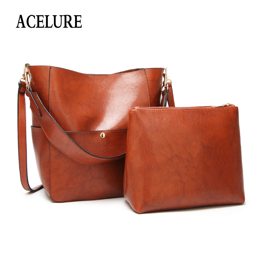 

ACELURE Women Handbag PU Women Shoulder Bags 2 sets Famous Brand Designer Women Messenger Bags Ladies Casual Tote Bags Bolsos