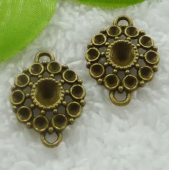 

100 pieces antique bronze flower connectors 28x21mm #2101