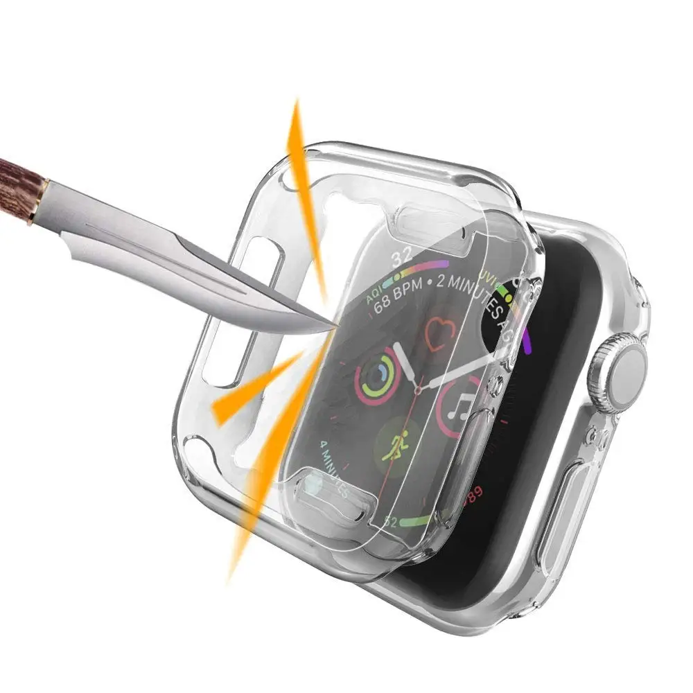 Защитный чехол для Apple Watch Series 4 5 40 мм 44 мм Силиконовый протектор с полным покрытием оболочка для iWatch Series 3 38 мм 42 мм