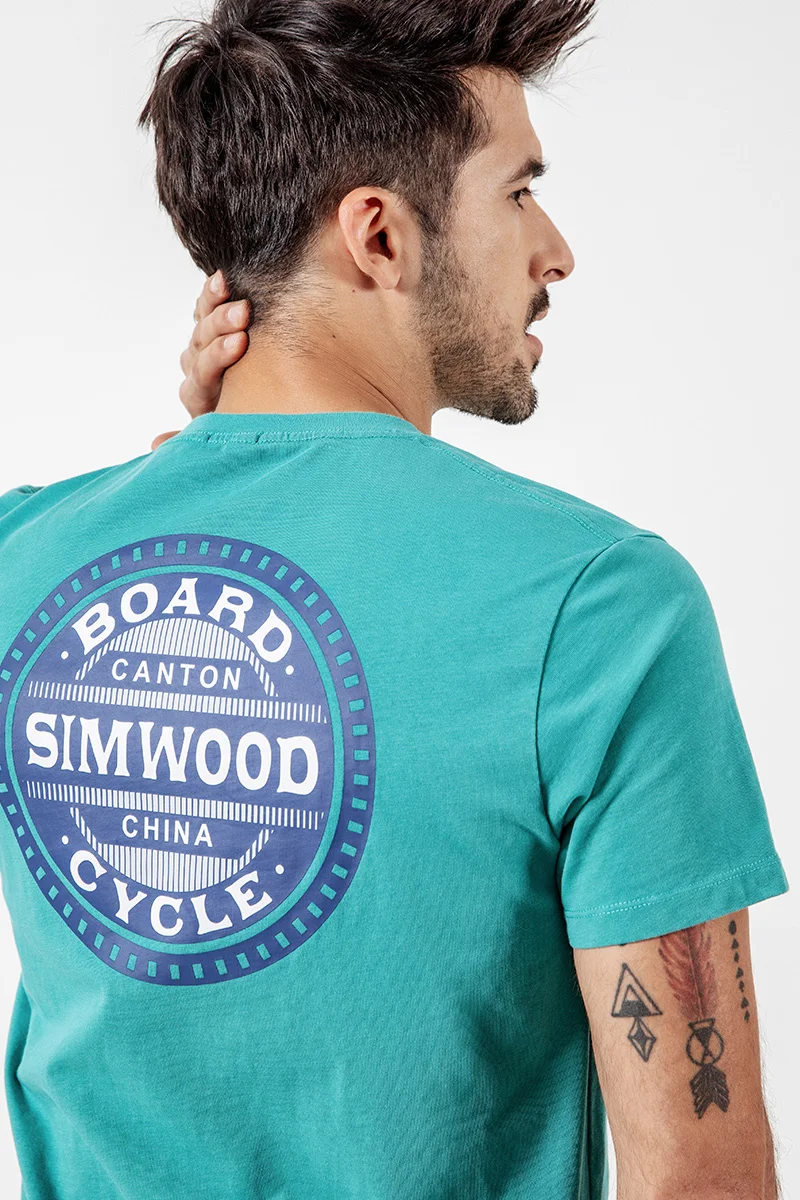 SIMWOOD повседневные мужские футболки с буквенным принтом Модные топы мужские облегающие футболки размера плюс брендовая одежда летние футболки 190074