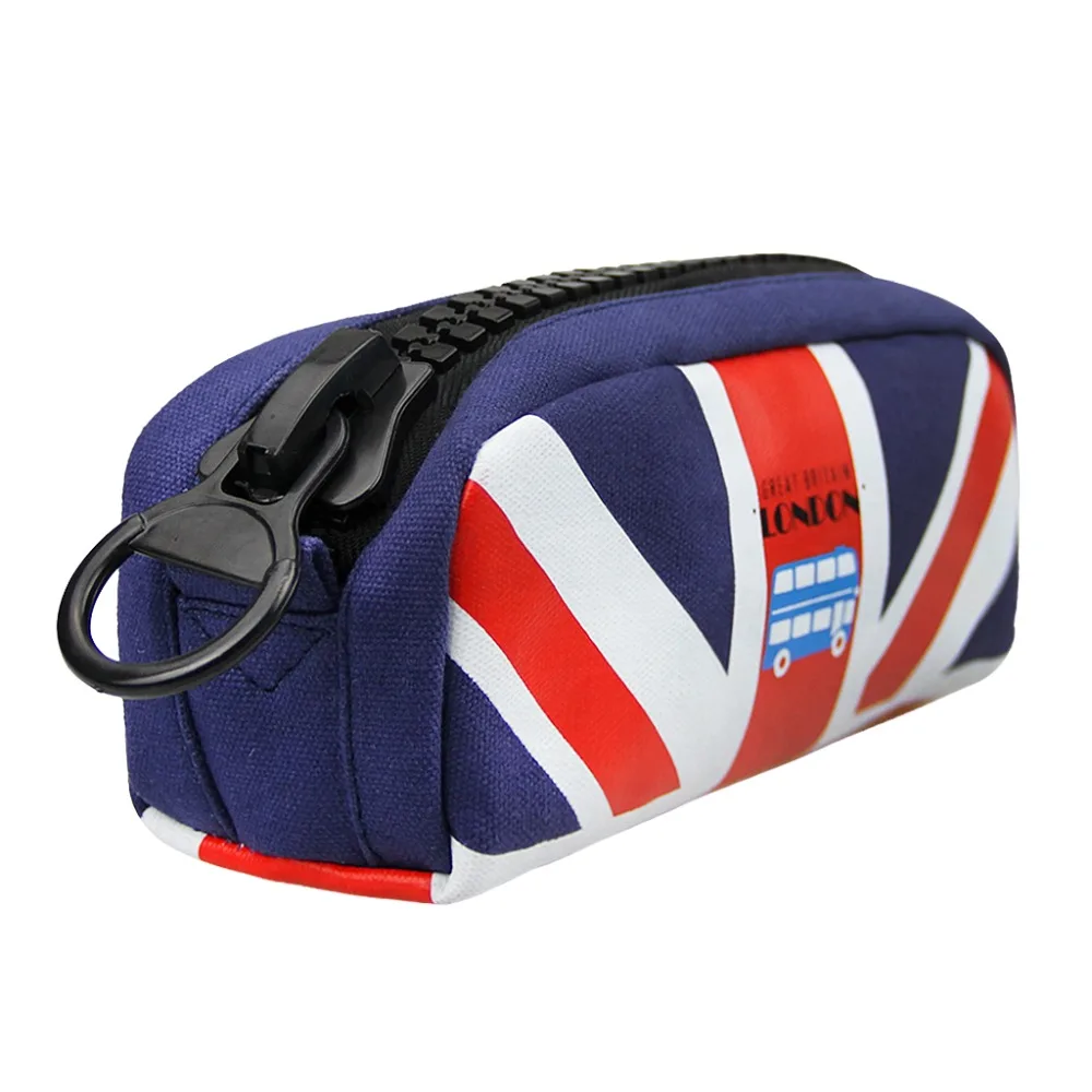 Zipper Storage Pouch Cosmetic Bag,Large Capacity Canvas Pen Holder Pencil Case Bag Organizer