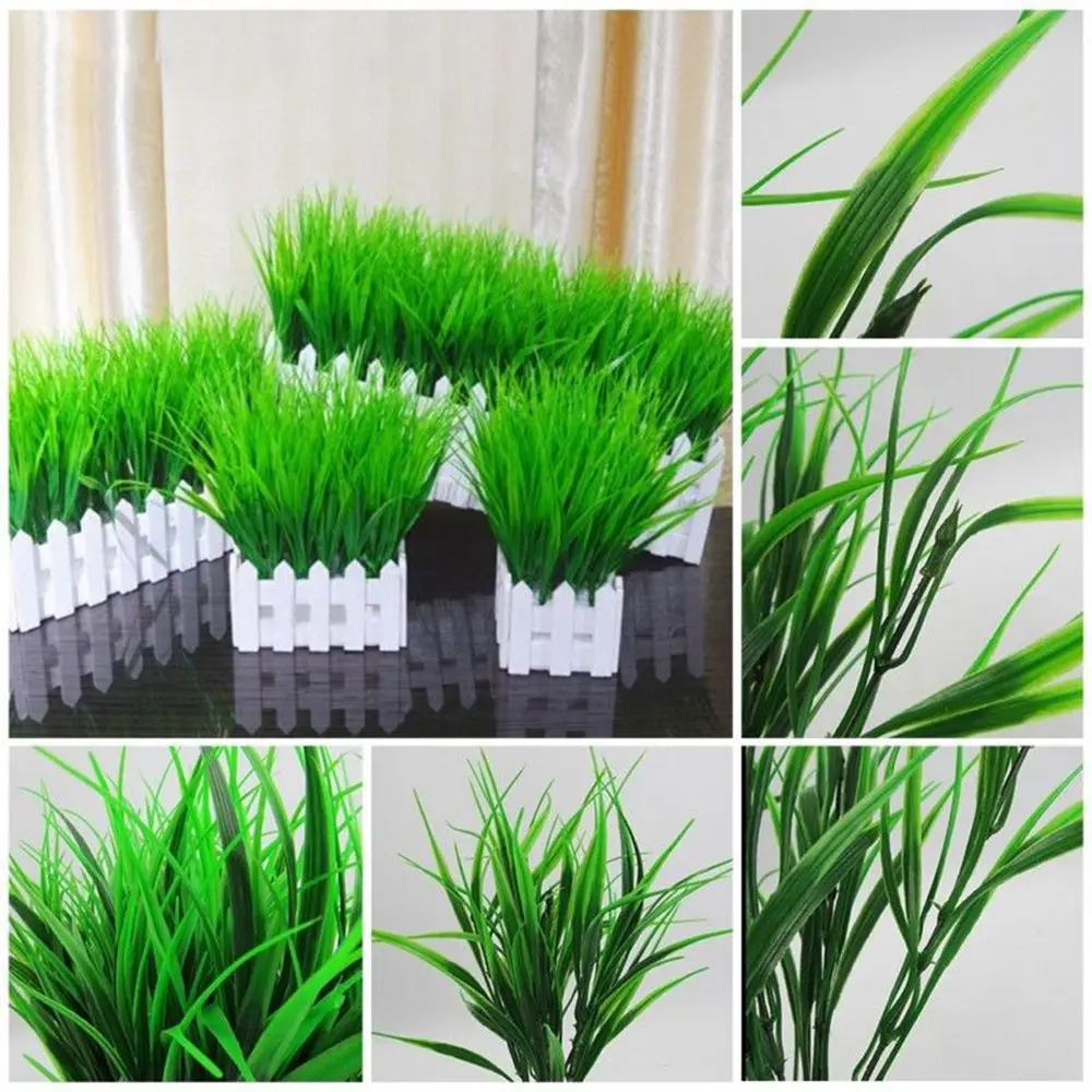 

1PC 2019 New 7-fork Green Grass Artificial Plants For Plastic Flowers Ornament Clover Home Wedding Decoration Party Supplies