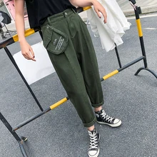 GUUZYUVIZ, повседневные джинсы для женщин, плюс размер, высокая талия, джинсовые штаны-шаровары для женщин s, одноцветные свободные джинсы для женщин в стиле бойфренд, лето