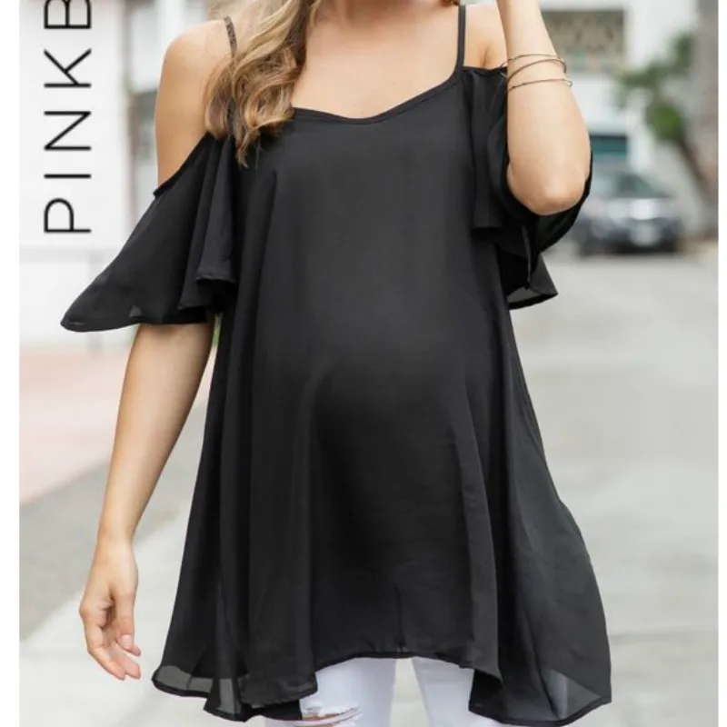 Новая летняя одежда для беременных европейские и американские женские шифоновые блузки для беременных и топы размера плюс женская одежда