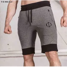 YEMEKE новые мужские шорты для фитнеса Досуг пэчворк пятиминутные шорты дышащий комфорт Серый Черный Хаки