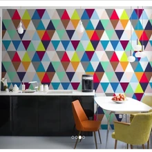 Пользовательские 3D обои, цветная Геометрическая, треугольная картина для гостиной спальни кухни ресторана стены papel де parede