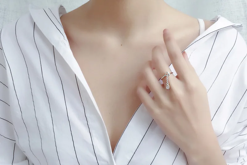 Новые простые шикарные открытые Регулируемые кольца креативные подвеска в виде капли воды кольцо для женщин модное ювелирное изделие подарок на свадьбу