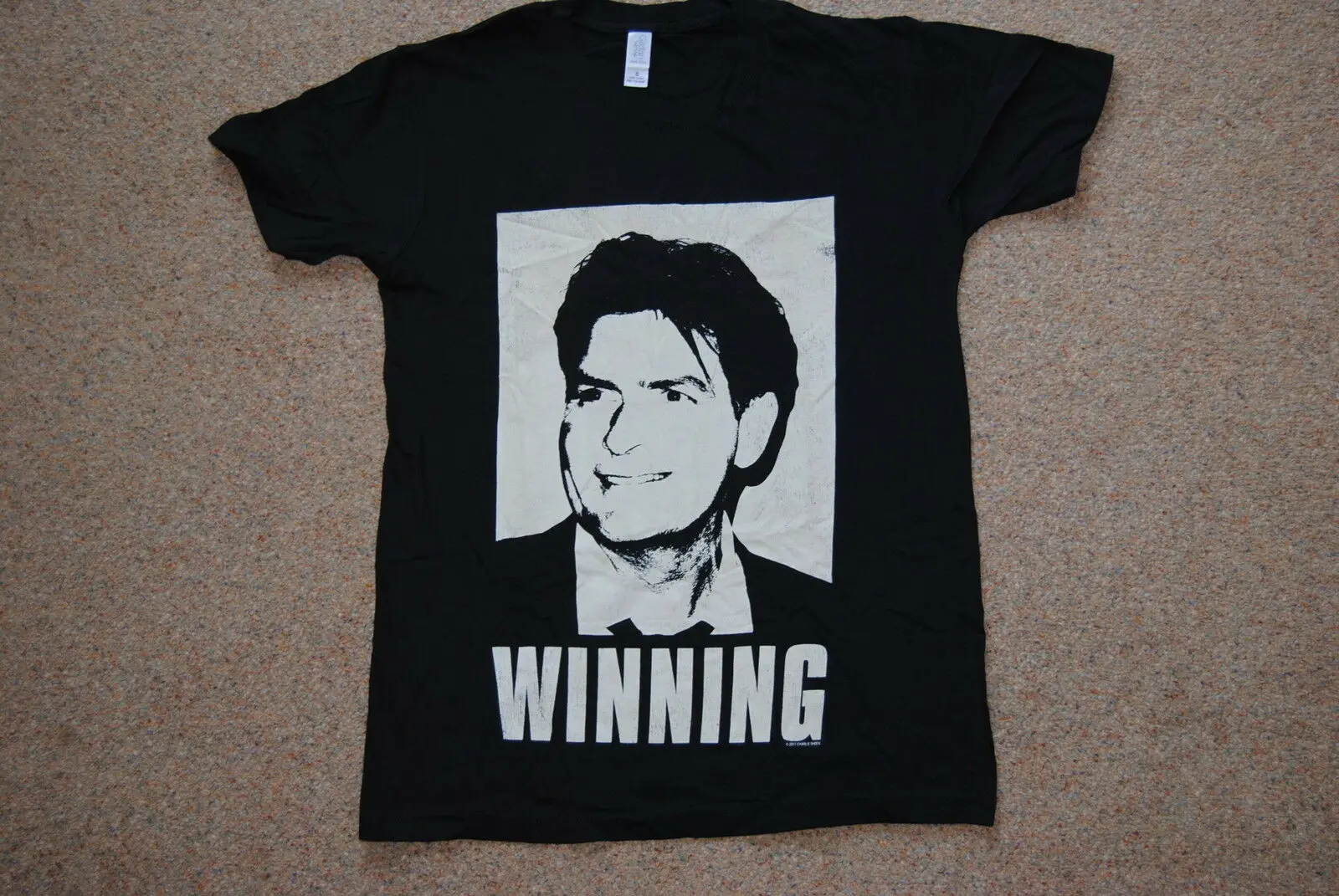 Футболка с надписью CHARLIE SHEEN WINNING FACE новая официальная актёр фильм ТВ шоу модная