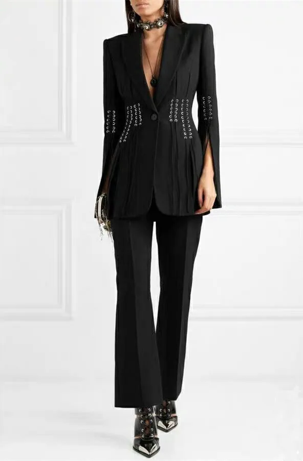 New Style Fashion Cool Sexy Women Blazer The corns are tethered with a fork Deep V-neck celebrity body con Blazers wholesale