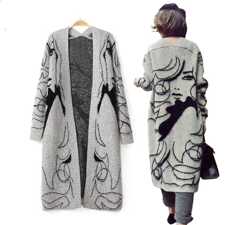 

Korean Style Cardigans Women Long Sweaters Female V-Neck Long Sleeve Slim Sexy Elastic Women Tops