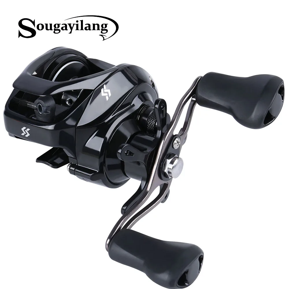Cheap Sougayilang Baitcasting Reels 12+1BB Carp Fishing Gear Wheel Left Right Hand Bass Bait Casting Fishing Reels Saltwater Reel