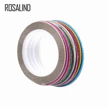 ROSALIND 10 рулонов/лот Блестящий скраб для дизайна ногтей полоскание ленты линии наклейки Советы украшения DIY самоклеющиеся Переводные Инструменты маникюр