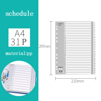 Алфавит/Индекс даты подкачки блокнот закладка для заметок школьные офисные принадлежности милые Креативные отверстия Переплетчик планировщик Золотая фольга индекс - Цвет: A4-31P