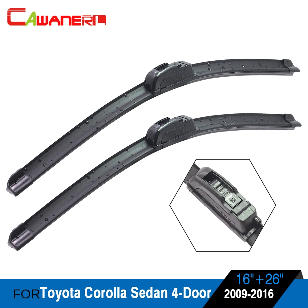 Cawanerl Car Bracketless Soft Rubber Window Windshield Wiper Blade For Toyota Corolla Sedan 4