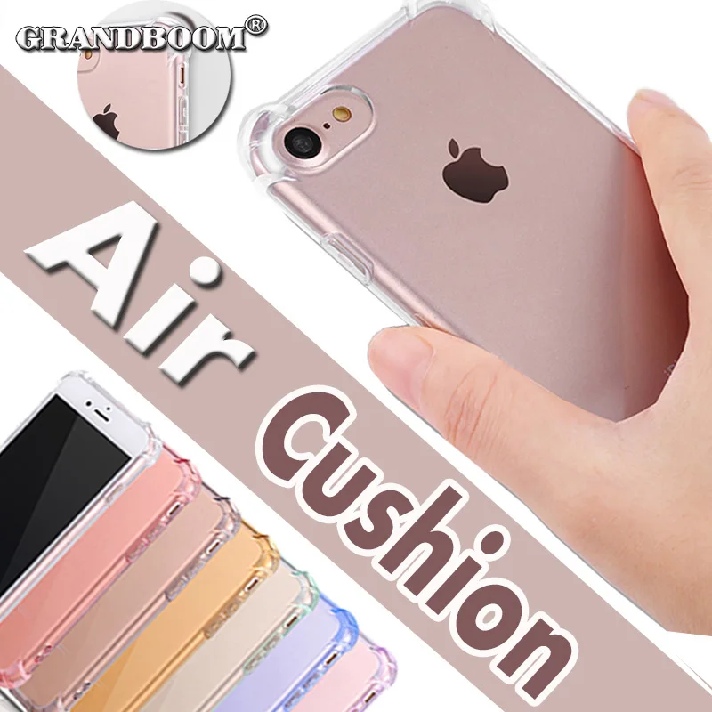 imágenes para Colchón de aire claro transparente crystal case tpu de goma suave de protección completa para iphone 5 5s 6 6s 7 7 plus 4.7 5.5 pulgadas 10 unids/lote imágenes para Colchón de aire claro transparente crystal case tpu de goma suave de protección completa para iphone 5 5s 6 6s 7 7 plus 4.7 5.5 pulgadas 10 unids/lote