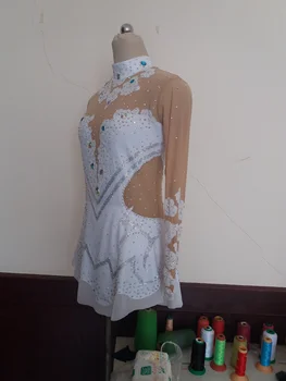 

crystal custom figure skating dress woman kids girl adult figure skating dress Long sleeve ice skating dress woman kids girl 20