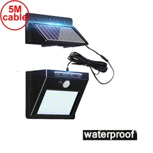 30 светодиодов Солнечный свет Съемная панель Водонепроницаемый IP65 датчик движения для двора газон патио фонарь безопасности аварийная точечная лампа 5 м