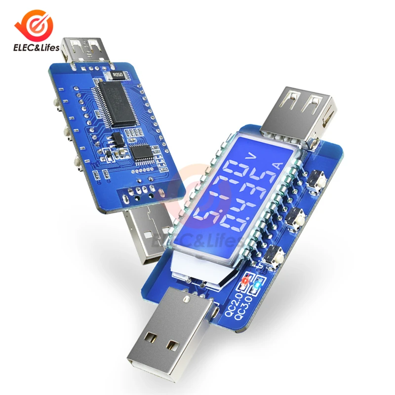 Цифровой USB Электронный вольтметр с ЖК дисплеем измеритель напряжения и тока