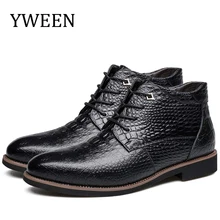 YWEEN Brand 2017 Autumn Winter Plush Retro Men Boots Comfortable Brand Casual Shoes Genuine Leather Snow Boots size 38-46 heinrich spring autumn the new listing men boots top quality comfortable brand shoes luxury genuine leather snow boots stivali