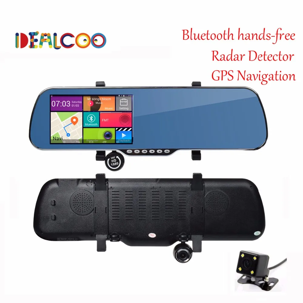5 0 inch Touch Bluetooth Rearview Mirror Android Car GPS navigation 1080P car dvr Dual camera