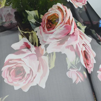 

The Butterfly Flower Design Digital Printing Chiffon Fabric For Dress Fashion Fabrics DIY Cloth Costura Vestidos Tissu au Metre