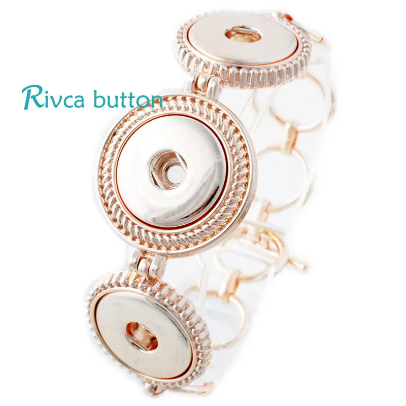 

P00688 rose gold Snap Button Bracelet&Bangles Newest Design Snap Button Zinc Alloy Charm Bangles 18mm chain Snap Button Jewelry