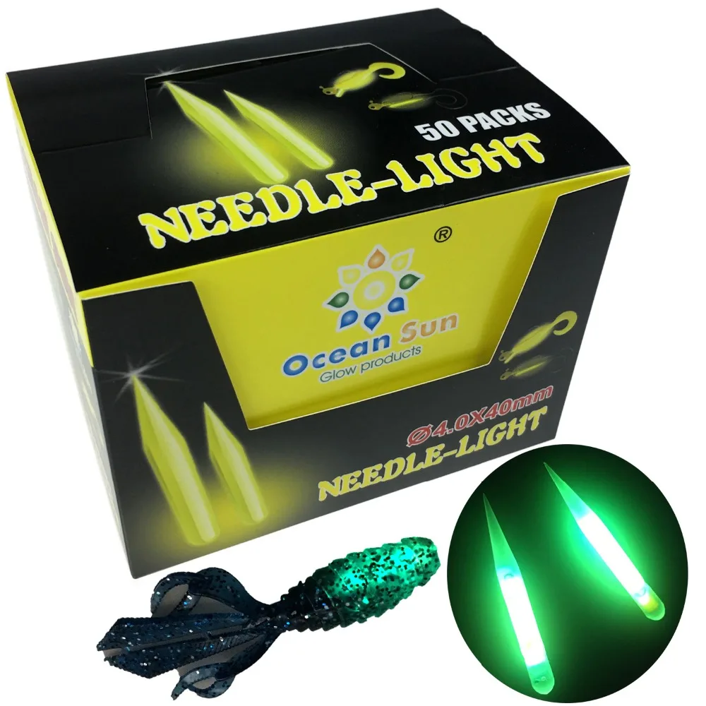 2PCS Fishing Glow Sticks LED Fluorescent Float Rod Tip Light Stick With