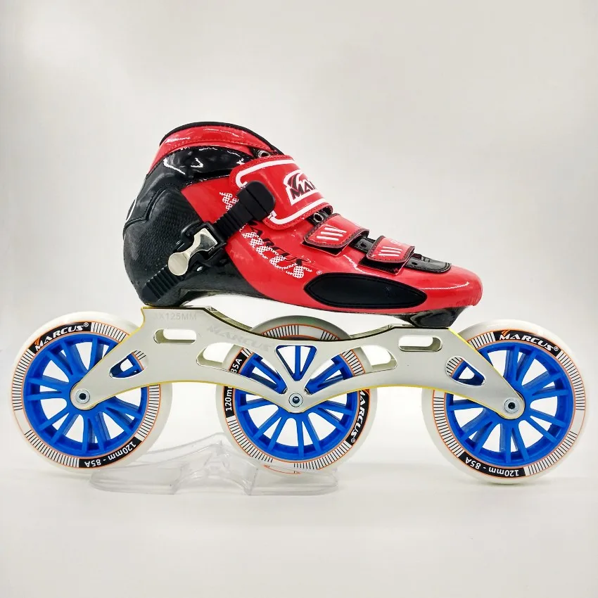 Маркус 3*120 мм конькобежный спорт обувь профессиональные взрослый ребенок роликовые коньки с 120 мм колеса роликовые коньки колеса - Цвет: Красный