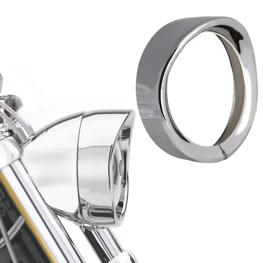 7 "отделка передних фар кольцо Глава Противотуманные фары мотоцикл фар Chrome украсить кольца совместимы с Harley Davidson