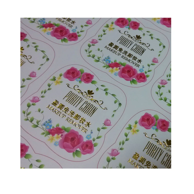

CMYK printing removable adhesive sticker, self adhesive glass tube label