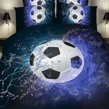 

Football and Basketball 3d Bedding Set Full Queen Size Duvet Cover Flat Bed Sheets with Pillowcase Momdern Home Textiles Set