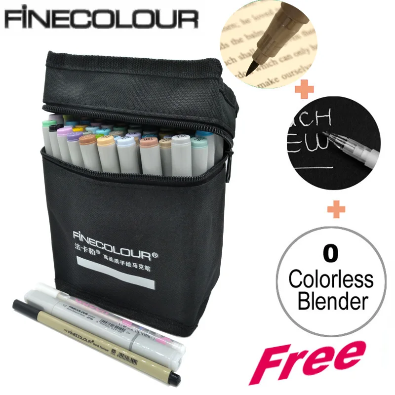 

FINECOLOUR Double Headed Sketch Marker Pen Architecture Alcohol Based Art Markers 36 48 60 72 Colors set Manga Drawing