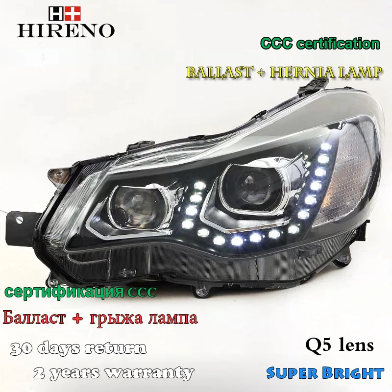 Hireno Headlamp for 2012 2014 Subaru XV Headlight Assembly LED DRL