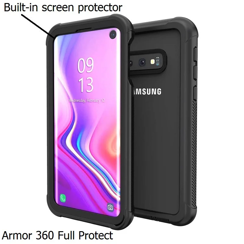 

Armor 360 Full Protect For Samsung Galaxy S10 Fundas S8 S9 Plus S10 Lite Note9 Case Cover transparent PC+TPU+Silicon Shockproof