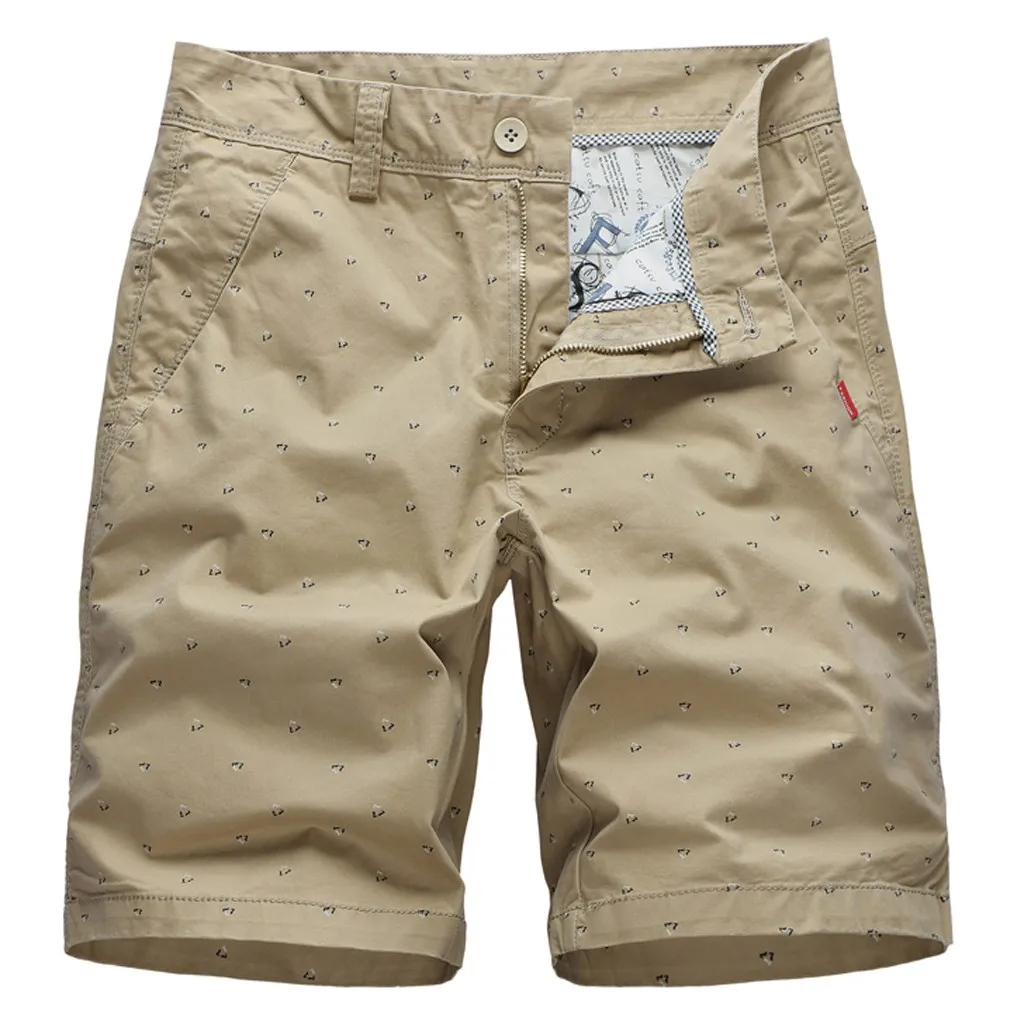 Мужские s карго шорты Брендовые мужские летние свободные подходят для улицы Твердые печатные карго Шорты пляжные короткие брюки