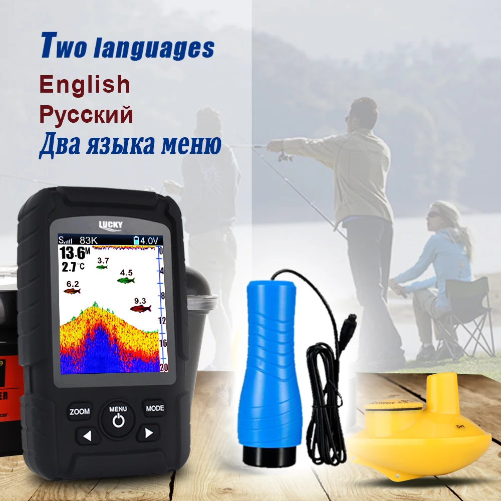 Sorte com Display a Cores à Prova Freqüência sem Fio Dwaterproof Água Sonar Duplo & Wired 200 Khz - 83 100 m Ff718licd Eco 20 Ff718licd sorte com display a cores à