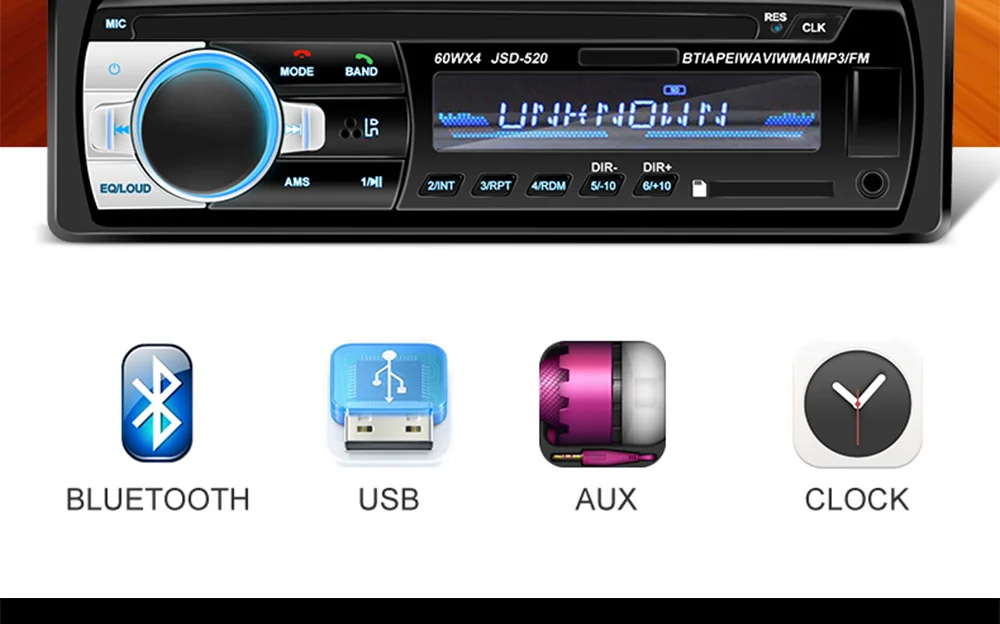 Bluetooth Autoradio 12V Car Stereo Radio FM Aux-IN Input Receiver SD USB In-dash 1 din Car MP3 Multimedia Player