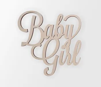 

Wall Decor Word Art "Baby Girl" with a heart - Cutout, Home Decor