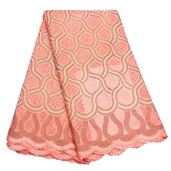 

100% Cotton swiss voile Lace Fabric dry Lace peach color African Lace Fabric High Quality swiss lace for wedding dress